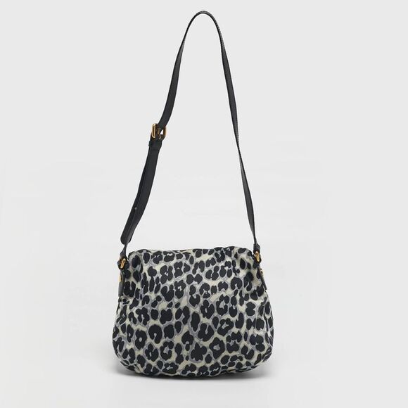 Marc By Marc Jacobs Preppy Natasha Black/white Leopard Print Nylon Crossbody Bag - Picture 4 of 7